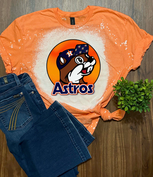 Buc-ee's Astros Space City Bleached T-Shirt