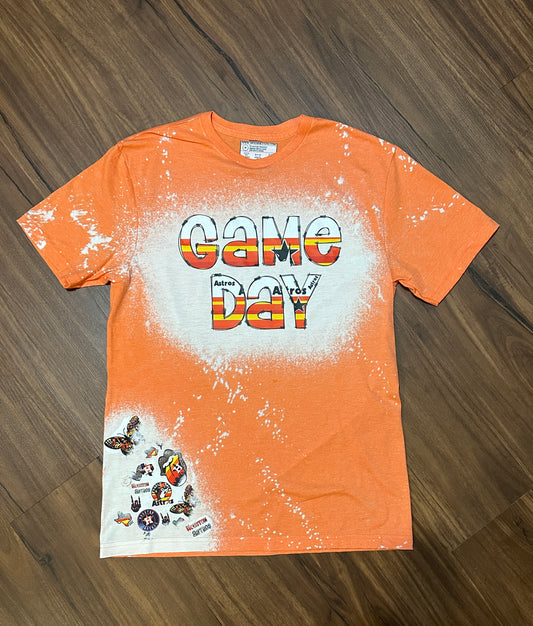 Astros Game Day Bleached T-Shirt